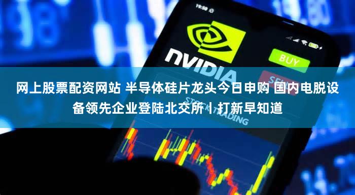 网上股票配资网站 半导体硅片龙头今日申购 国内电脱设备领先企业登陆北交所丨打新早知道