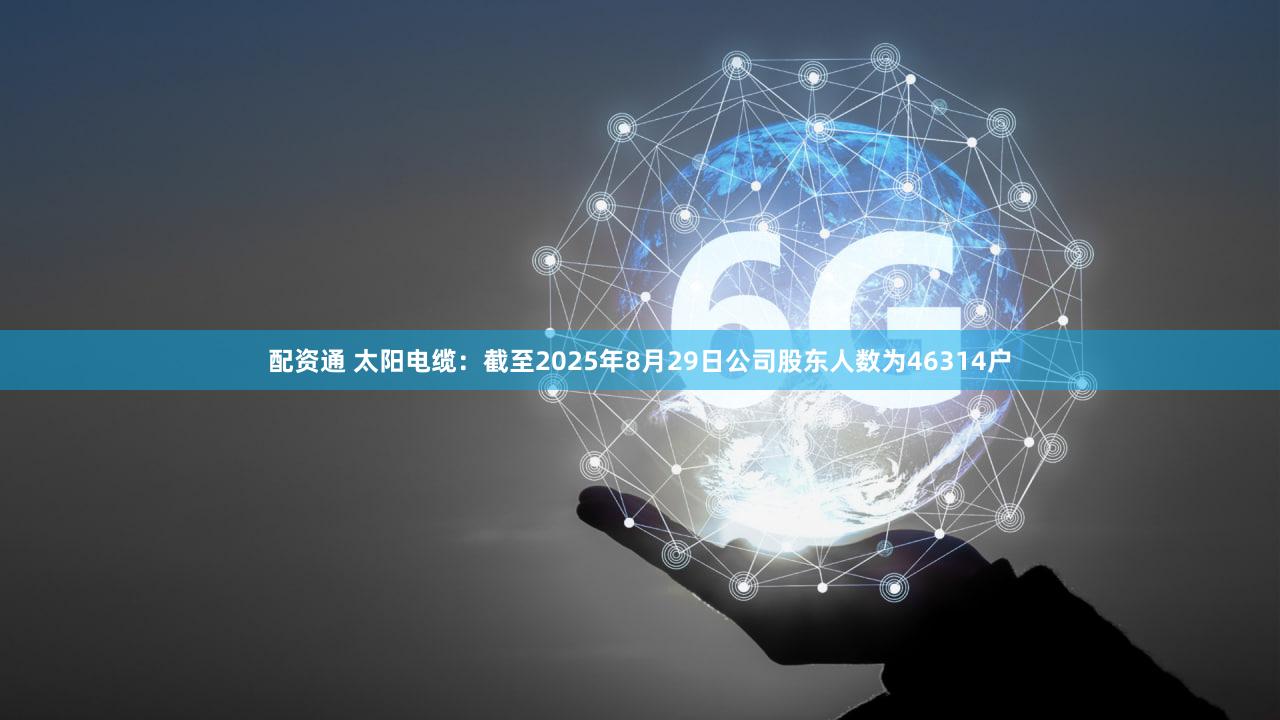 配资通 太阳电缆：截至2025年8月29日公司股东人数为46314户